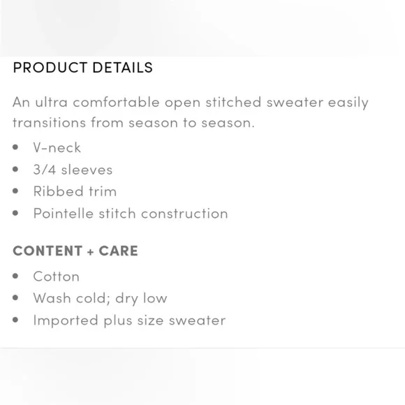 Torrid Womens Gray V-Neck 3/4 Sleeve Open Knit Textured Sweater - Picture 10 of 11